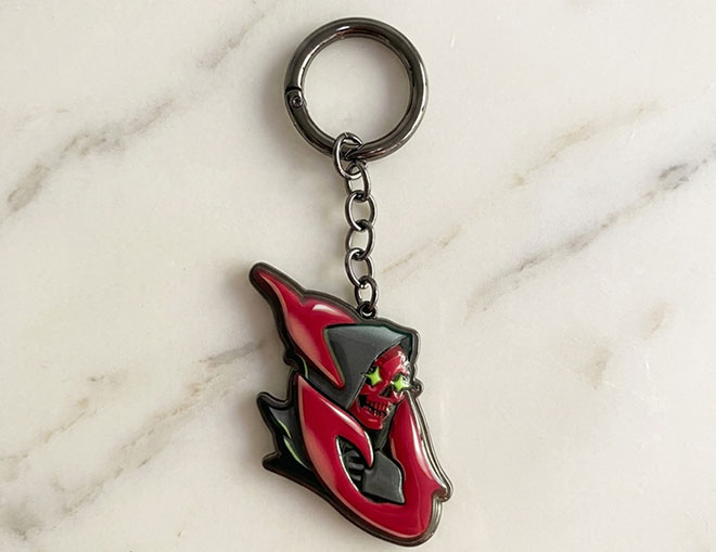 Custom enamel keychain - skull design
