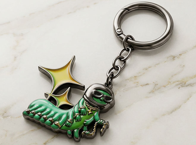 Custom enamel keychain - character design