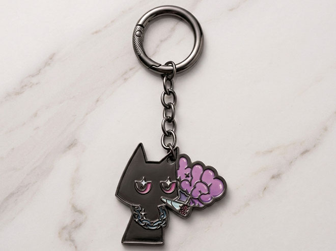 Custom enamel keychain - cat design