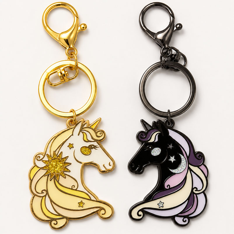 Glitter Metal Keychain