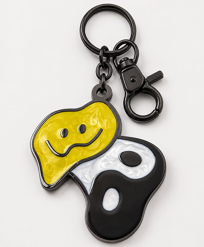Pearlescent finish keychain