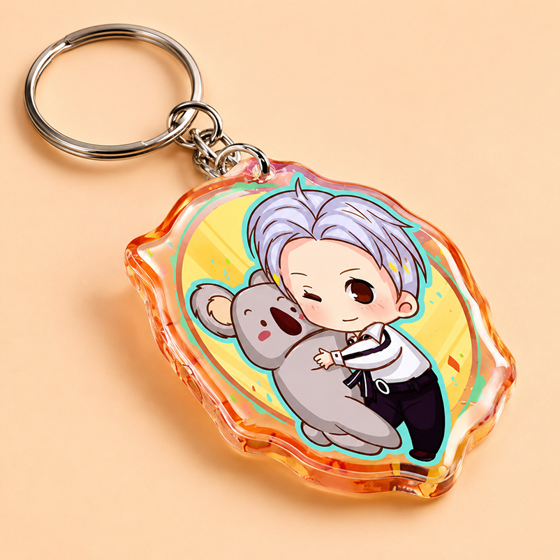 Epoxy Dome Finish Acrylic Keychain