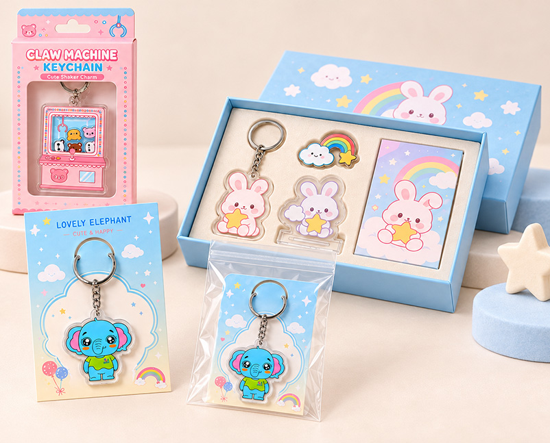 custom acrylic keychain package